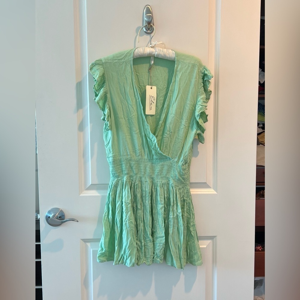 ELAN Green Eliana Cover Up Mini Dress